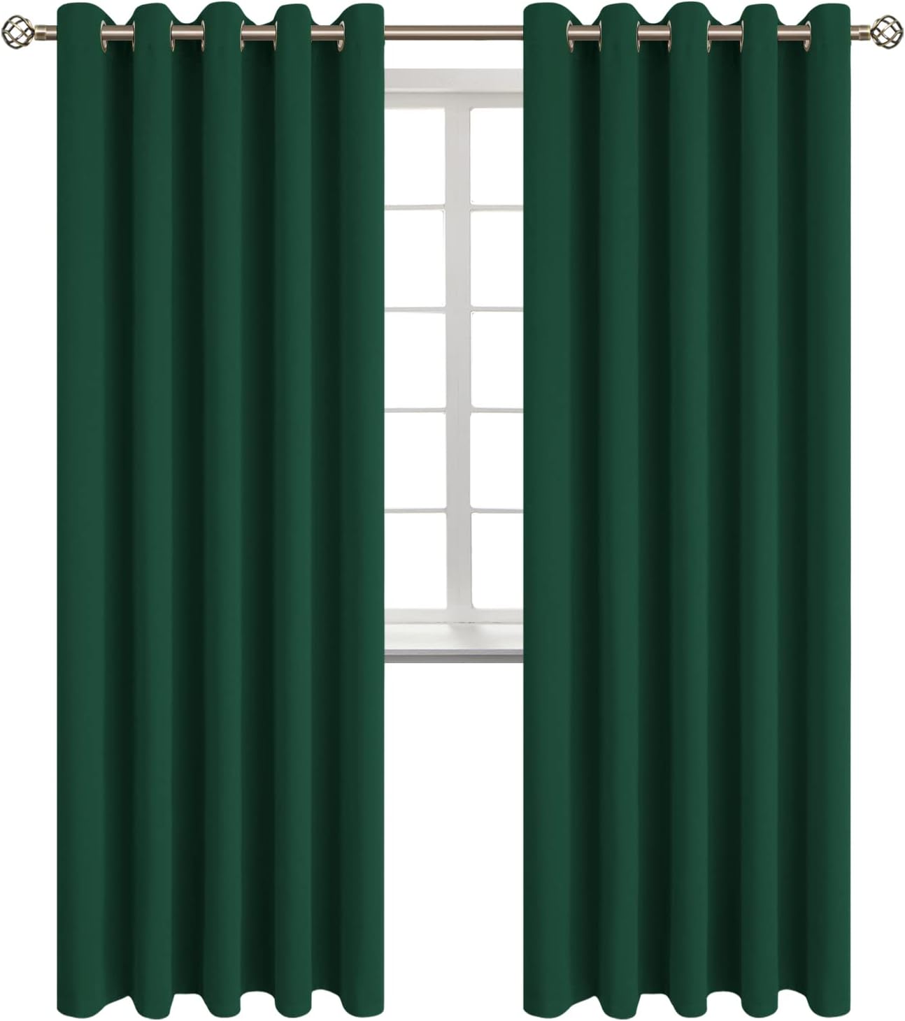 BGment Blackout Curtains for Bedroom - Grommet Thermal Insulated Room Darkening Drapes for Living Room, Set of 2 Panels (70 x 84 Inch, Emer…
