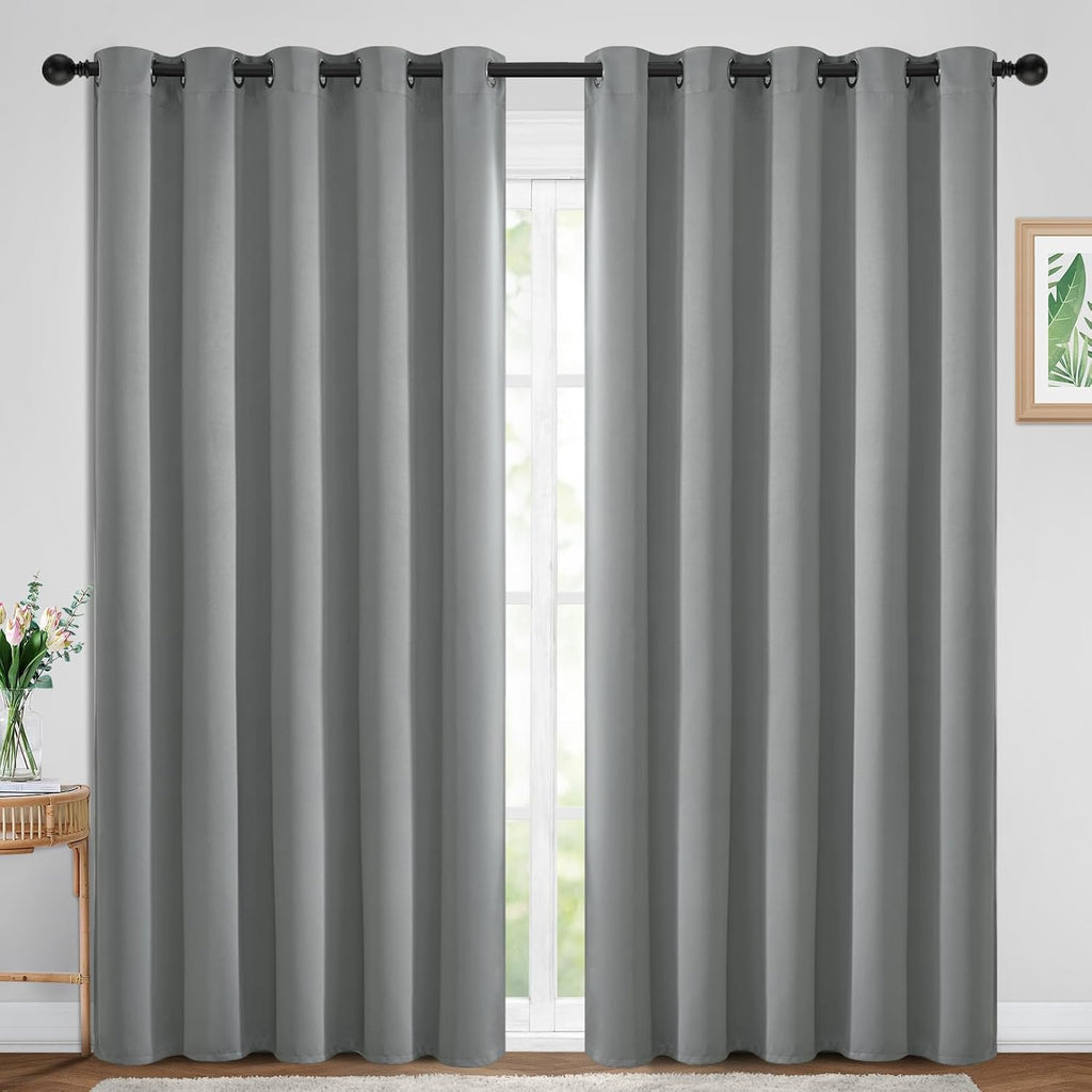 Yakamok Dove Grey Room Darking 84 Inch Length 2 Panel Sets for Livingroom Dining Room Darkening Thermal Insulated Bay Window Hotel Modern…