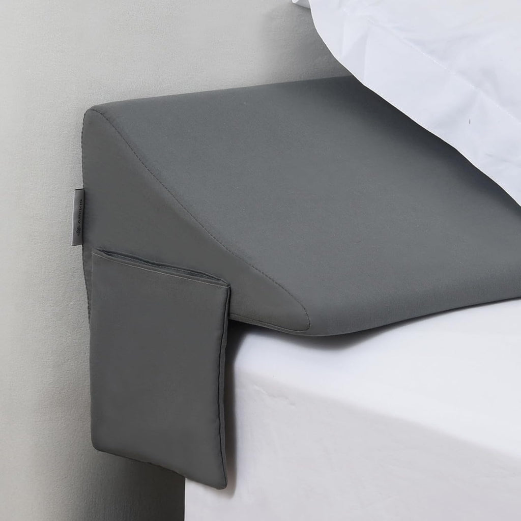 Vekkia Queen Bed Wedge Pillow for Headboard Gap Filler (0–5.5"), Prevents Pillows & Items from Falling, High-Density Foam Mattress Gap…