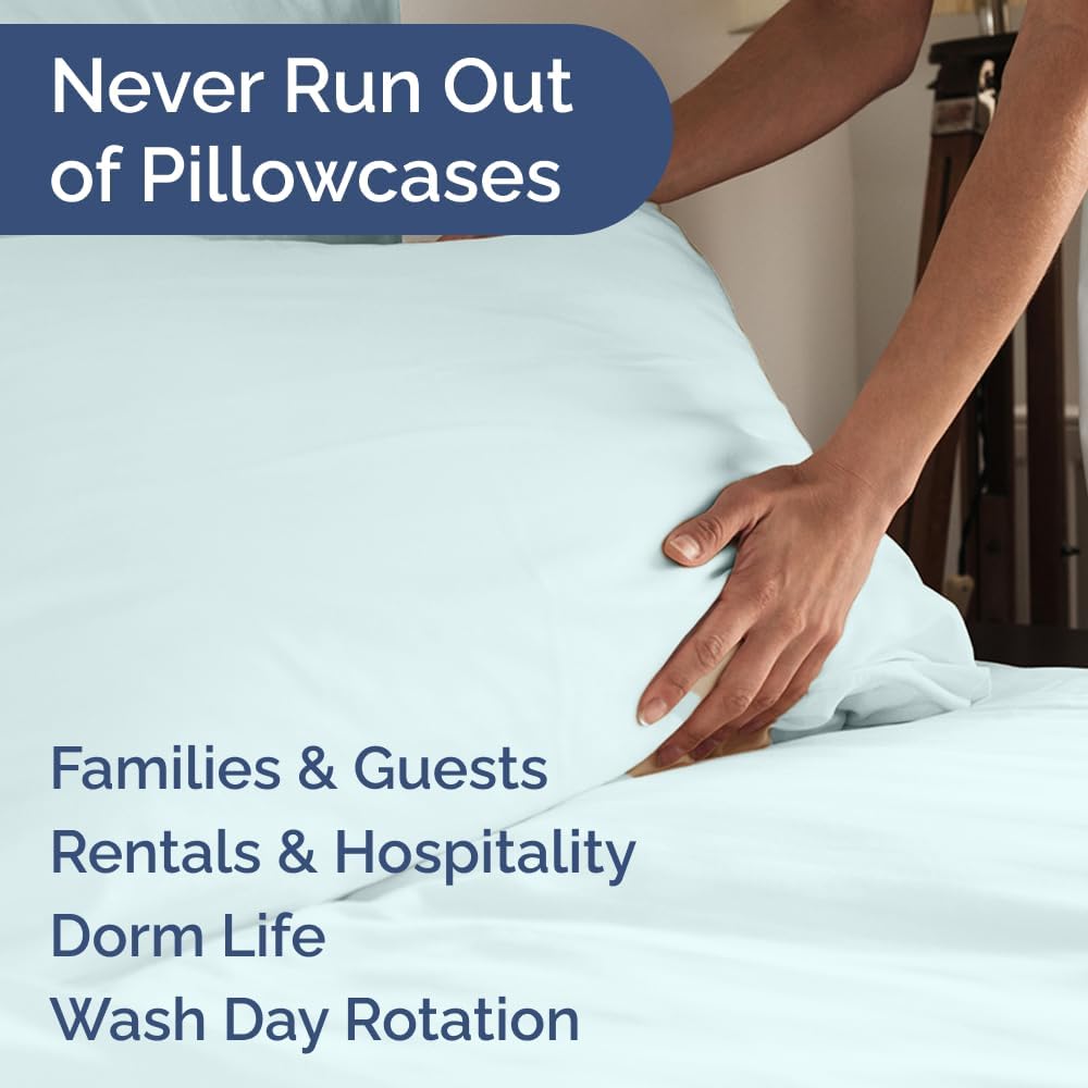 Queen Pillow Cases Set of 10 - Ultra Soft Hotel Quality Pillowcase Covers - Comfy, Cozy & Wrinkle Free - Shrink, Stain and Fade Resistant…