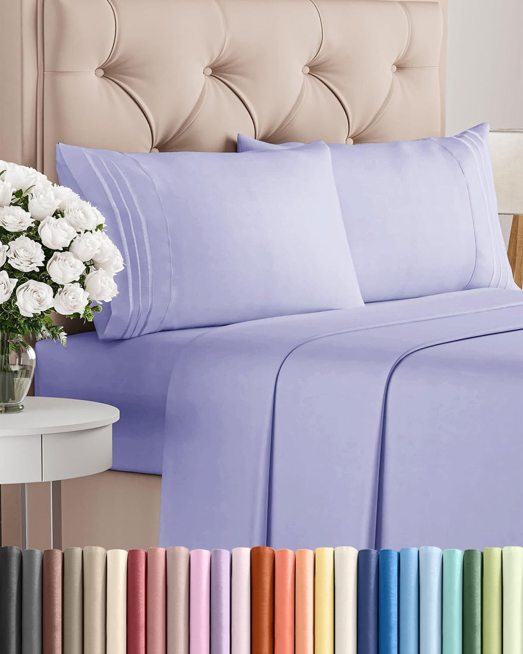 Full Size 4 Piece Sheet Set - Comfy Breathable & Cooling Sheets - Hotel Luxury Bed Sheets for Women & Men - Deep Pockets, Easy-Fit, Extra…