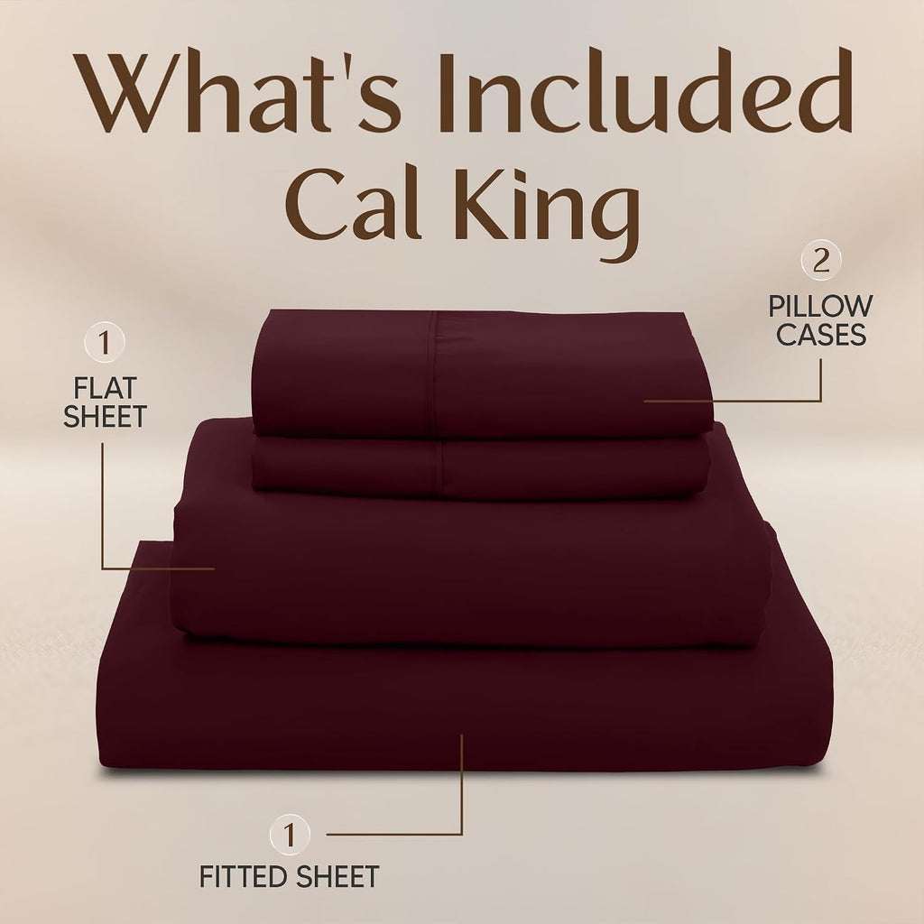 Utopiabedding Utopia Bedding California King Size Sheet Set – 4 Piece Bed Sheets, Soft and Breathable Microfiber, Includes 1 Fitted Sheet,…