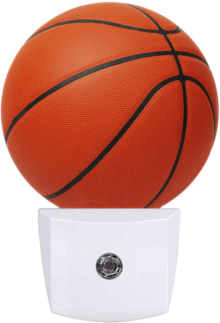 Basketball Plug in Night Light Auto Light Round Lamps Energy Saving Gift for Women Men Friends