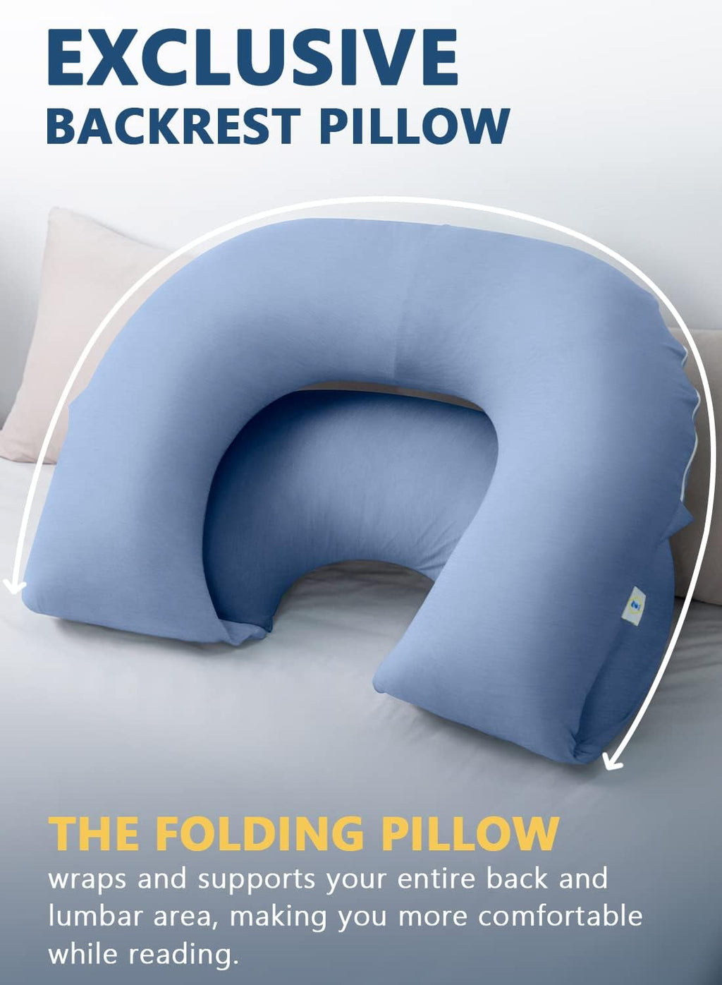 Insen Reading Pillow, Back Pillow for Sitting in Bed for Reading, Nurse & Relax, Reading Pillow for Adults, Moms & Kids, Sit Up Pillow for…
