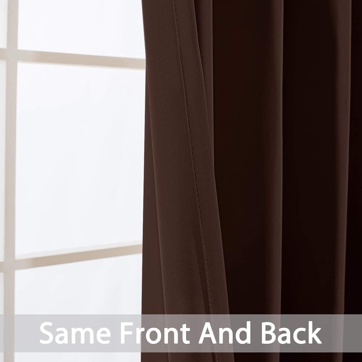 Yakamok Blackout Curtains Room Darkening Thermal Insulated Window Panels, Solid Grommet Top Drapes for Bedroom/Living Room(52Wx90L…
