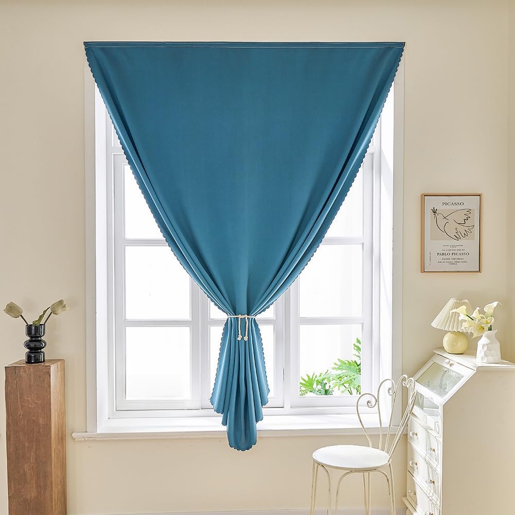 Jilron Magic Tape Stick on Portable Curtains for Windows, Bedroom Blackout Curtains for - Thermal Lnsulated No Drill Curtains Room Darkening…