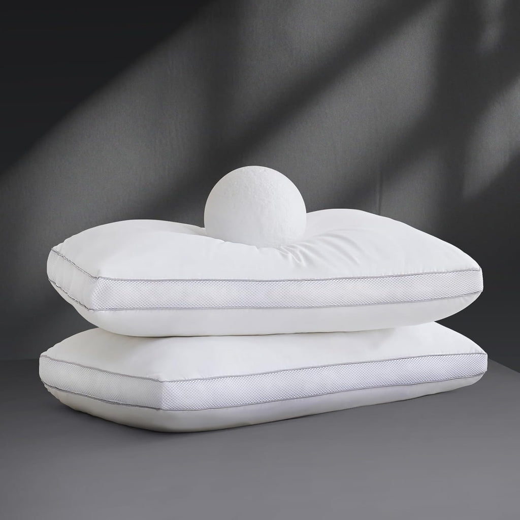 Goose Down Bed Pillows King Size Set of 2 (White), Hotel Collection Pillows for Sleeping, Gusseted Pillow for Side, Back, or Stomach…