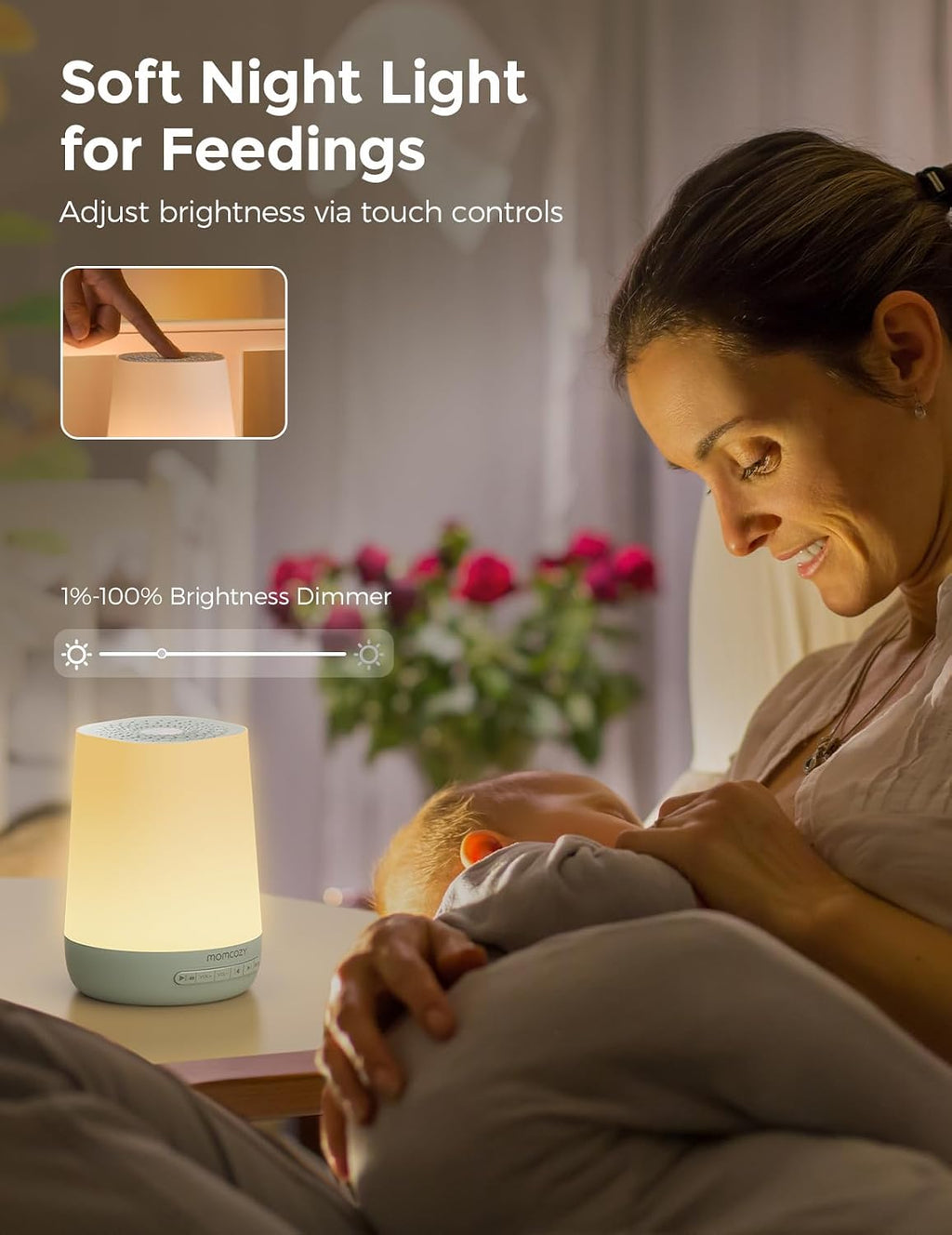 Baby Sound Machine, Momcozy White Noise Machine for Baby Sleeping with Night Light, Toddler Sleep Trainer with 34 Soothing Sounds, Timer…