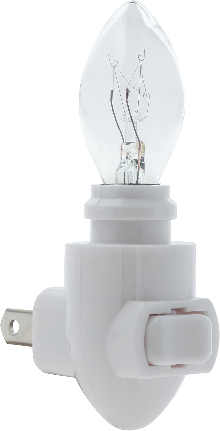 Projectpak Plug in Night Light Module Includes 4 Watt Bulb, White Plastic, Great for Making Your Own DIY Decorative Night Lights, Pack of 4