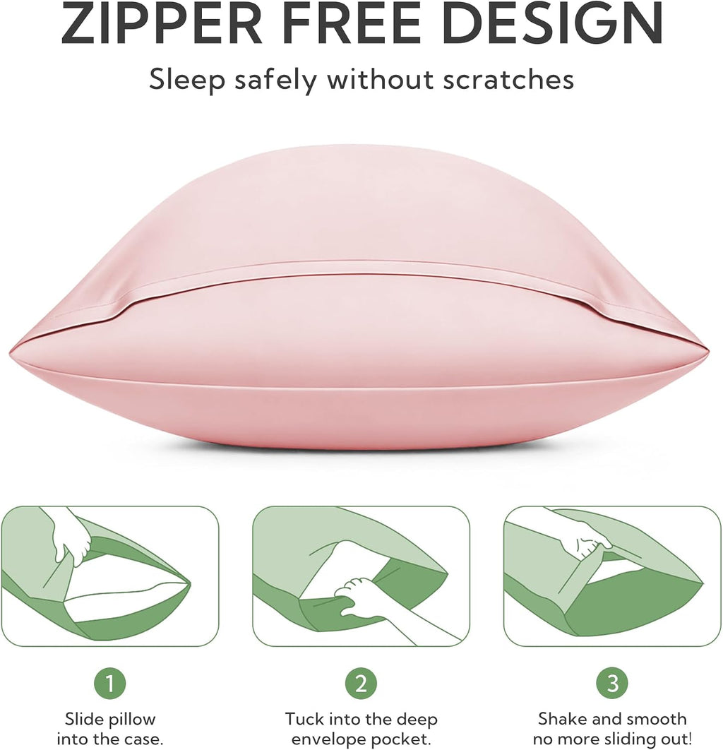 MR&HM King Pillow Cases Set of 2, Cooling Pillow Case for Hot Sleepers 20"x36", Breathable & Moisture Wicking, Soft Envelope Pillowcas…