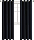 BGment Blackout Curtains - Grommet Thermal Insulated Room Darkening Bedroom and Living Room Curtains, Set of 2 Panels (52 x 108 Inch, Black…