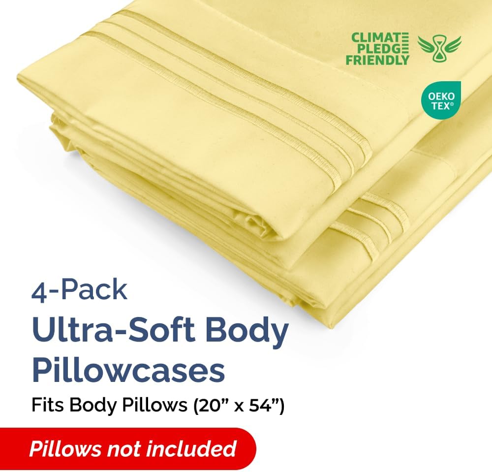 Body Pillowcases Set of 4-20x54 Long Body Pillow Case - Soft Body Pillow Cover for Sleeping & Side Sleepers - Comfy, Cozy Breathable &…