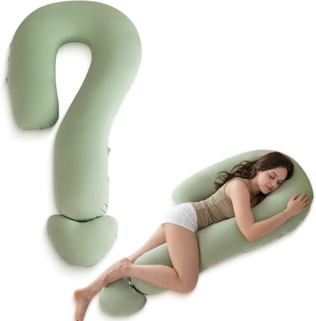 Meiz Question Mark Body Pillow for Adults & Couples - Rayon Cover Derived from Bamboo, Full Body Support for Side Sleepers, Back & Pregnanc…