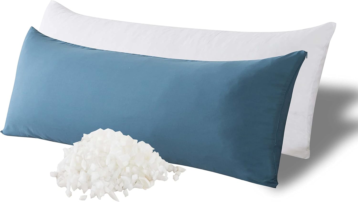 WhatsBedding Memory Foam Body Pillow with Breathable Zippered Cotton Cover, Full Body Pillow for Adults, Long Pillow for Sleeping, Firm Pil…