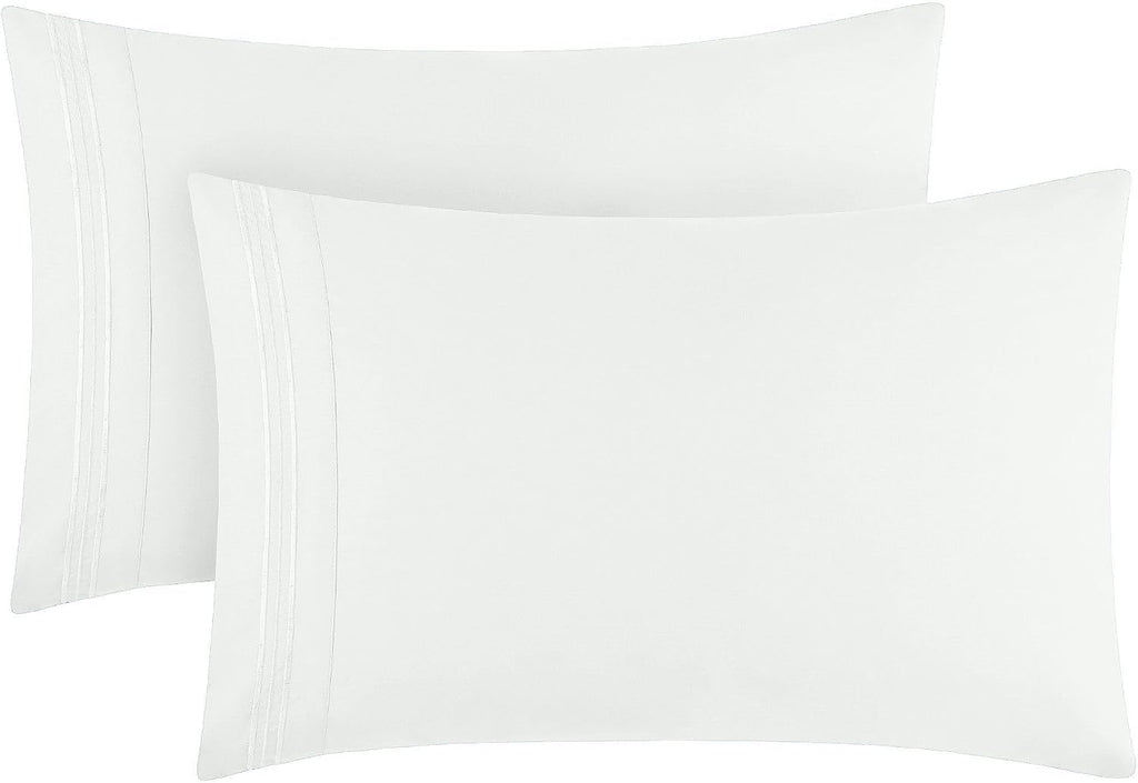 Mellanni Pillow Cases - Luxury, Extra Soft, Cooling Pillow Covers - 2 PC Iconic Collection Pillowcases - Envelope Closure (Standard/Queen 2…