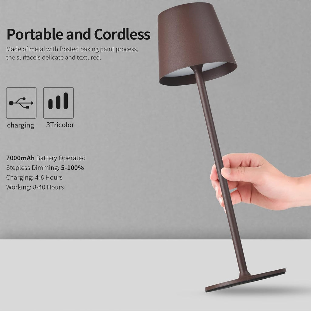 BGFHome Cordless Table Lamp LED Desk lamp,5000mAh Rechargeable Touch Night Light Wireless Minimalist Design…