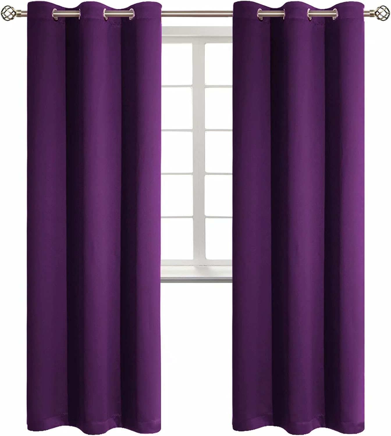 BGment Blackout Curtains - Grommet Thermal Insulated Room Darkening Bedroom and Living Room Curtain, Set of 2 Panels (42 x 84 Inch, Royal P…