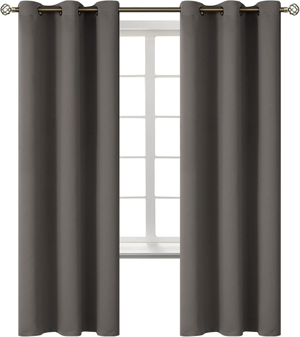 BGment Blackout Curtains for Bedroom - Grommet Thermal Insulated Room Darkening Curtains for Living Room, Set of 2 Panels (42 x 72 Inch, Gr…