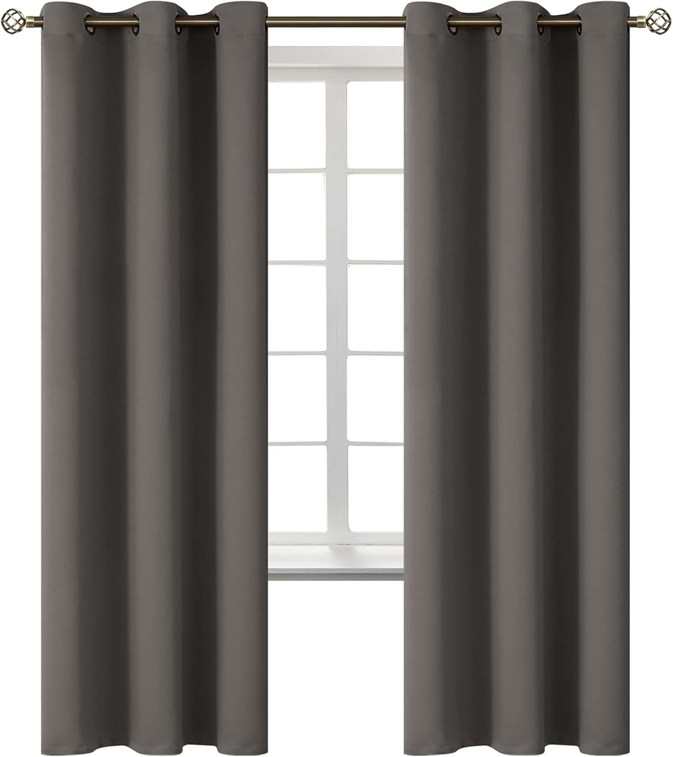 BGment Blackout Curtains for Bedroom - Grommet Thermal Insulated Room Darkening Curtains for Living Room, Set of 2 Panels (42 x 72 Inch, Gr…