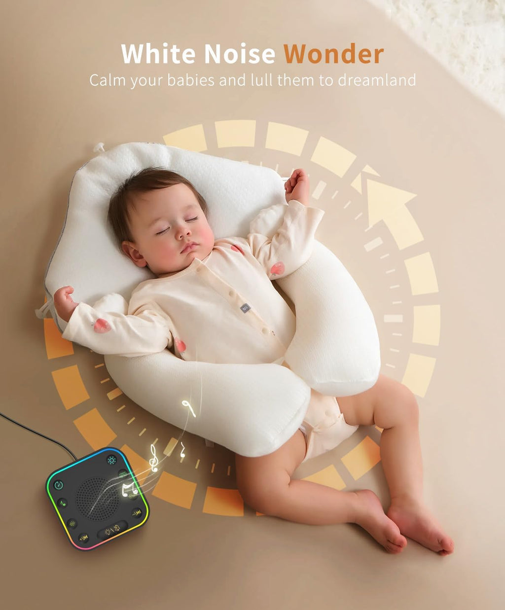 White Noise Sound Machine, Alarm Clock with Sound Machine for Sleeping, White Noise Machine with Digital Clock for Bedrooms, RGB Night…
