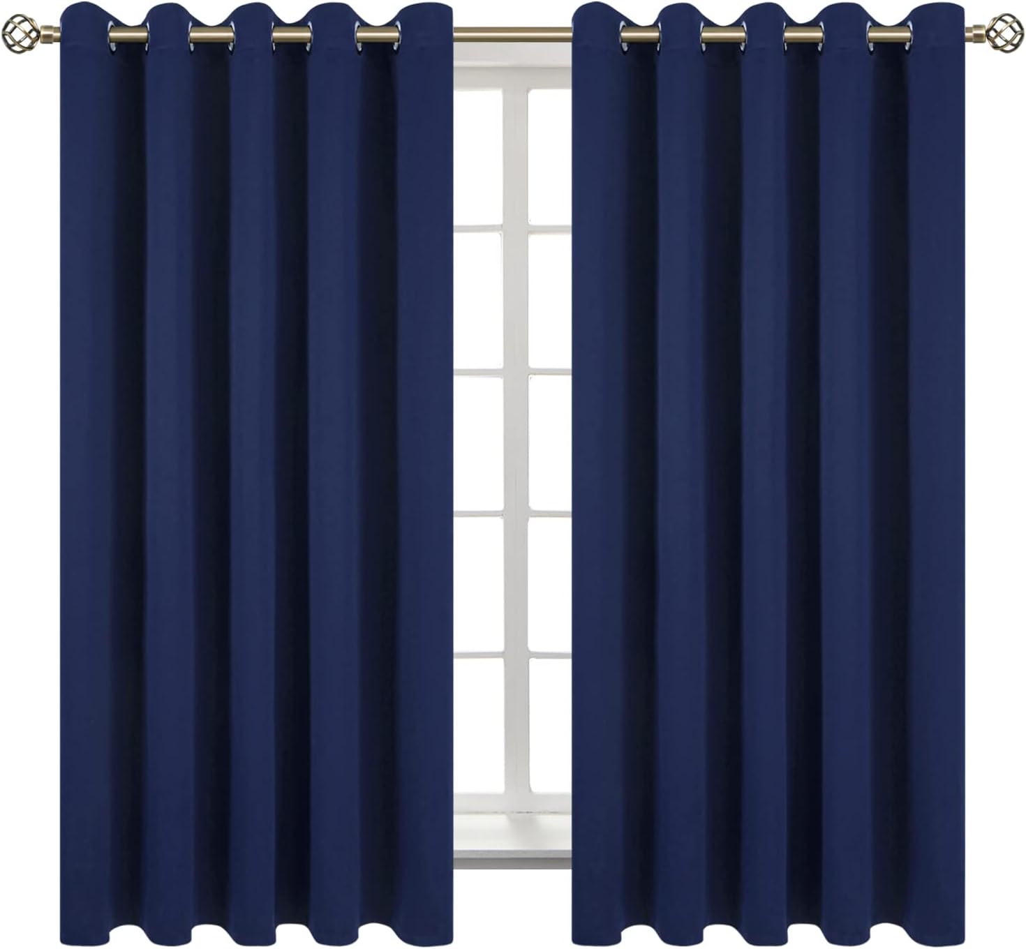 BGment Blackout Curtains for Bedroom - Grommet Thermal Insulated Room Darkening Curtains for Living Room, Set of 2 Panels (70 x 63 Inch, Na…