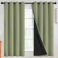 SimpleHome 100% Blackout Curtains for Bedroom, Thermal Insulated Grommet Window Drapes Room Darkening Sage Curtains for Living Room with Bla…
