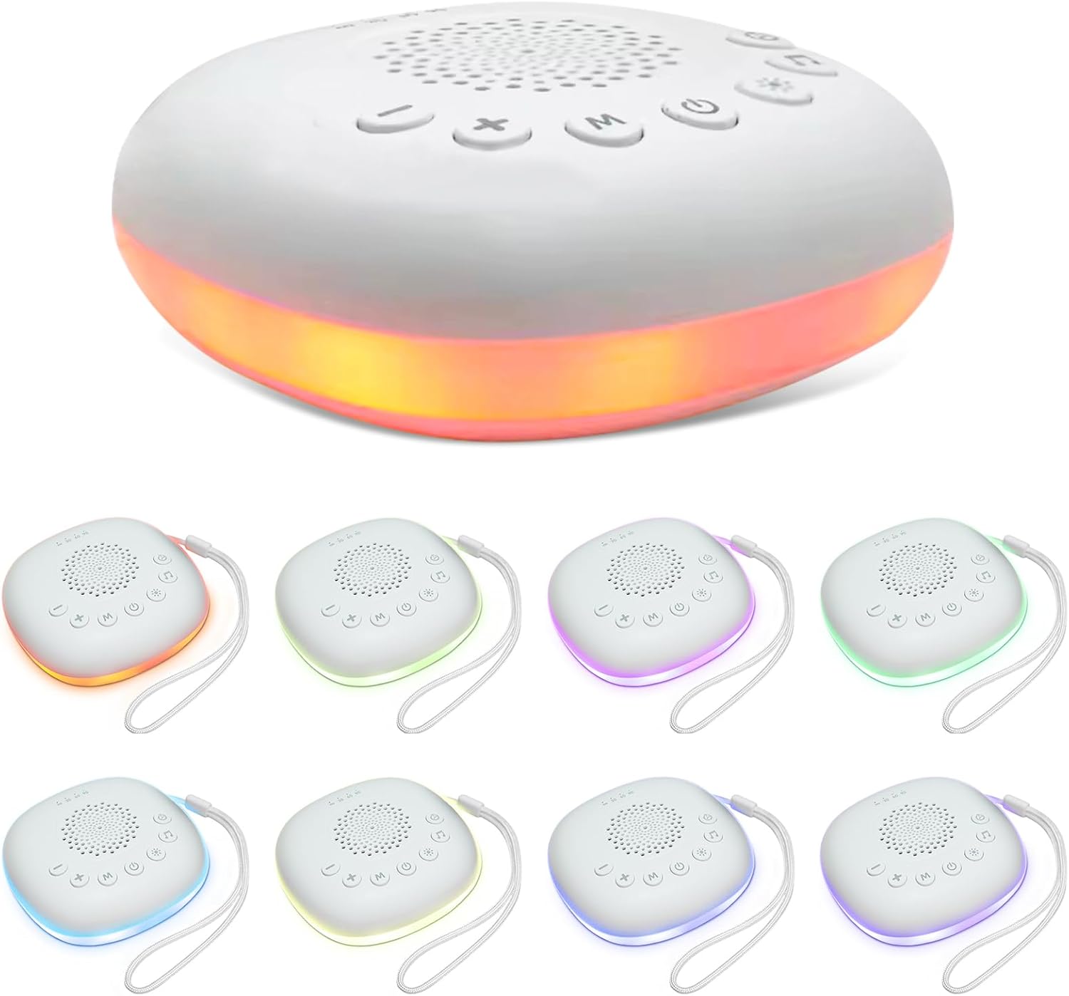 White Noise Sound Machine for Sleep - Portable Sound Machine, 20 Soothing Sounds 9-Color Night Light 30 Volume Levels 4 Timer Options…