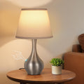 Seealle Touch Table Lamp for Bedroom, 3-Way Dimmable Small Bedside Lamps for Night Stands with Wires, Silver Desk Lamp for Kids Room…