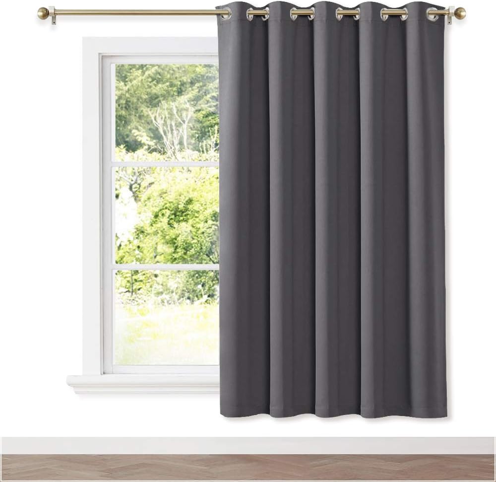 NICETOWN Blackout Wide Blinds for Sliding Door, Insulated Noise Reduction Drapes, Privacy Vertical Curtain for Living Room&Bedroom (1…