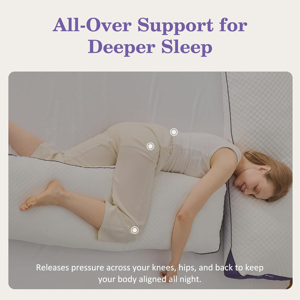 HOMELAB Adjustable Shredded Memory Foam Body Pillow, Cooling Long Pillow with Washable Cover, Full Support for Side Sleepers, Back, Hip &…