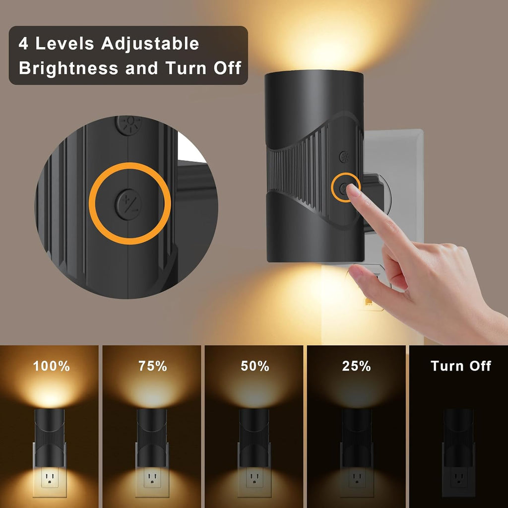 easuntec Night Lights Plug into Wall, Plug in Night Light, Night Light, Dusk to Dawn Light Sensor, 3 Light Modes, Dimmable Night Lights for…