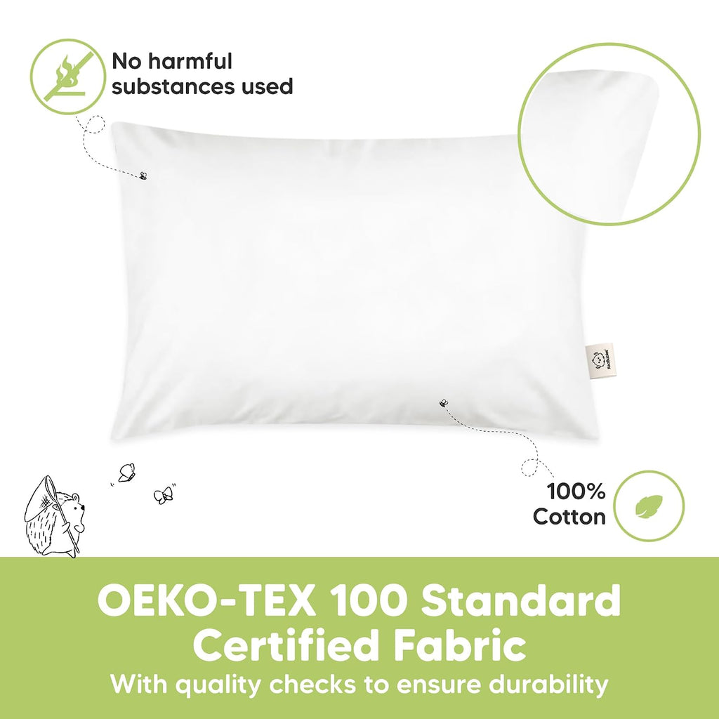KeaBabies 1-Pack Toddler Pillows 2 Year Old to 5-13x18 Soft Organic Cotton Kids Pillow for Sleeping, Travel, School, Daycare, Nap…