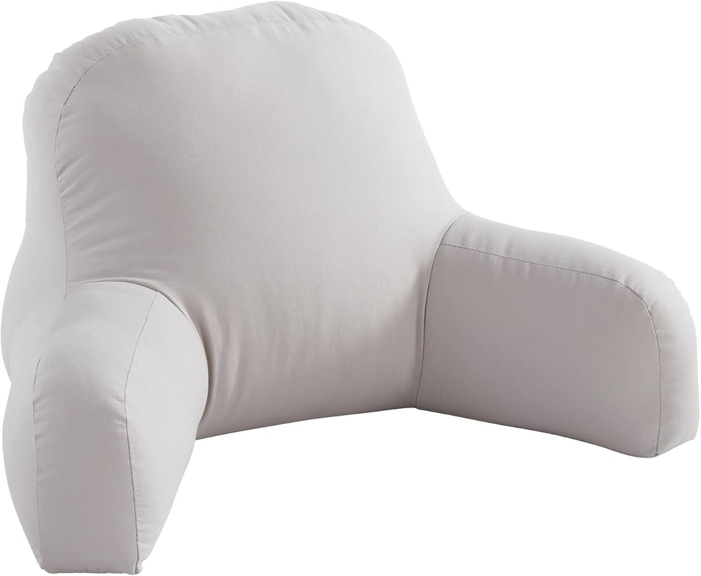 Greendale Home Fashions Cotton Duck Bed Rest Reading Pillow with Arms, Gray
