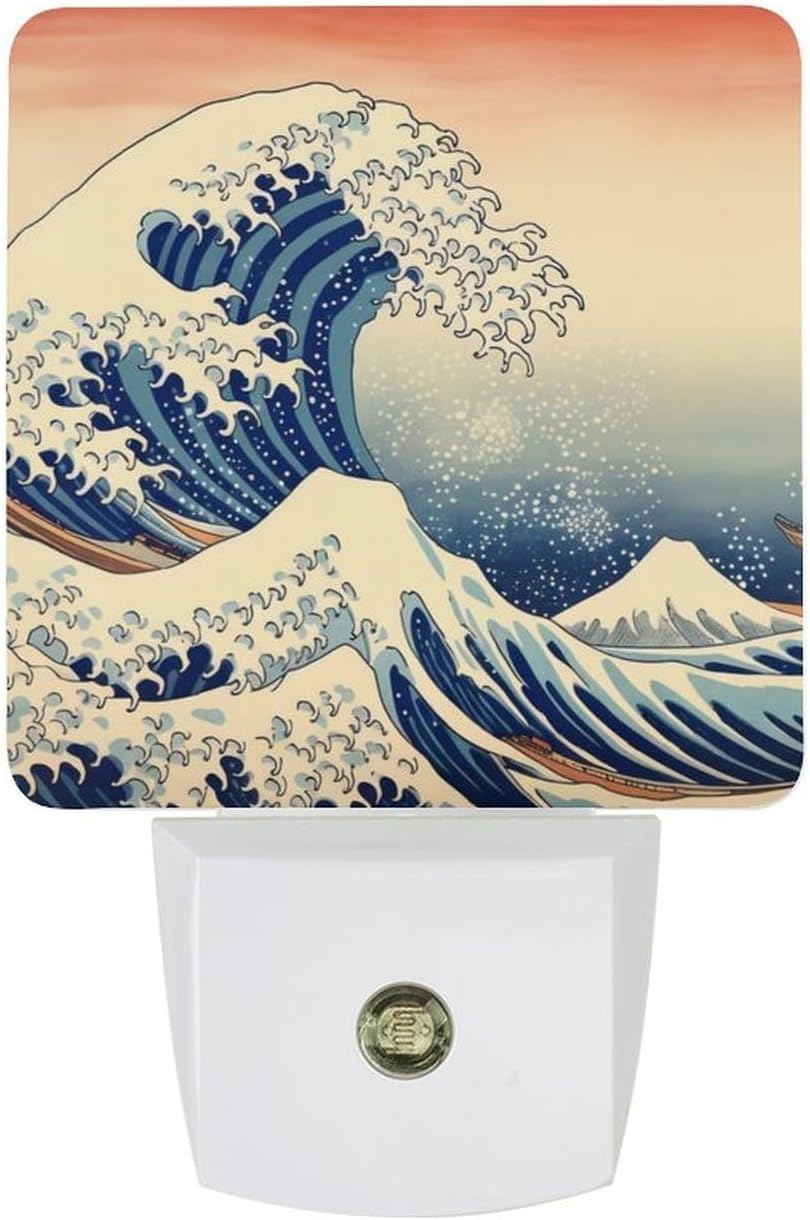 YKJAHSD Ocean Waves Night Light, Plug into Wall Decor Nightlights for Bedroom, Bathroom, Hallway, Kitchen, with Dusk to Dawn Light A…