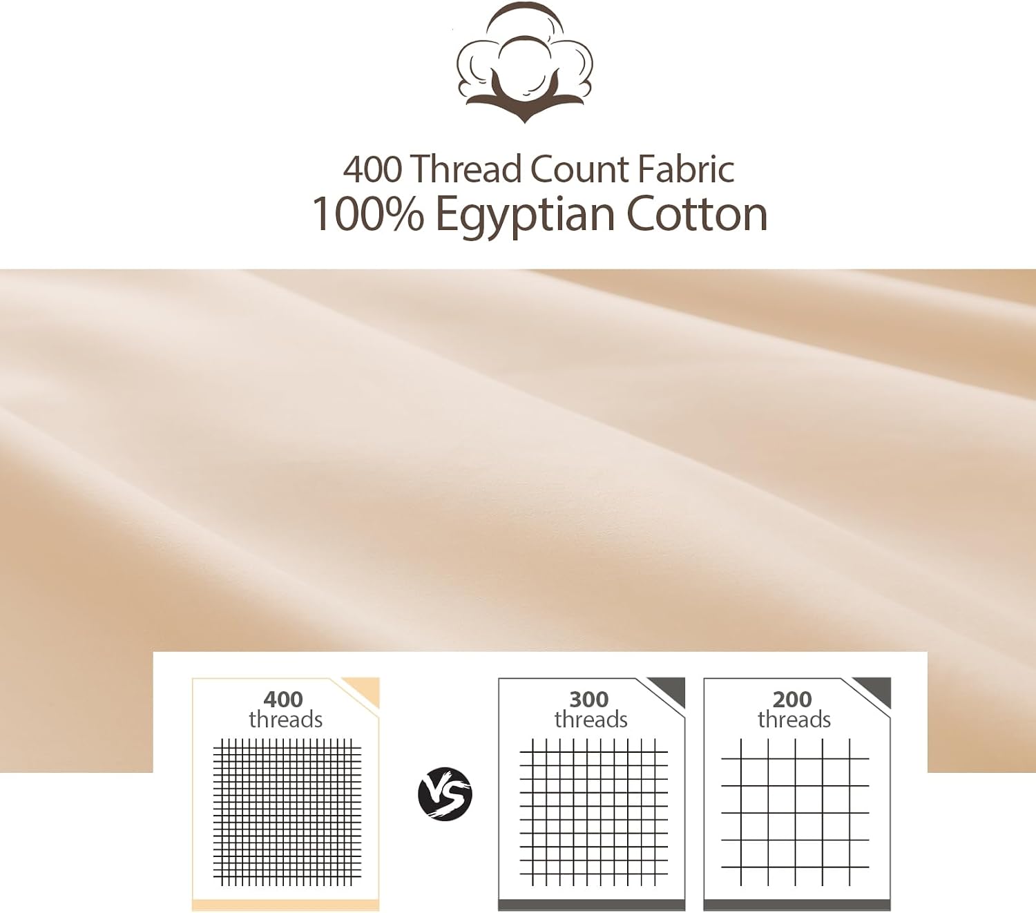 ShunjieHome 100% Egyptian Cotton Pillow Protectors Set of 2, 400 Thread Count Sateen Weave Pillowcase, easy maintenance Zippered Style…