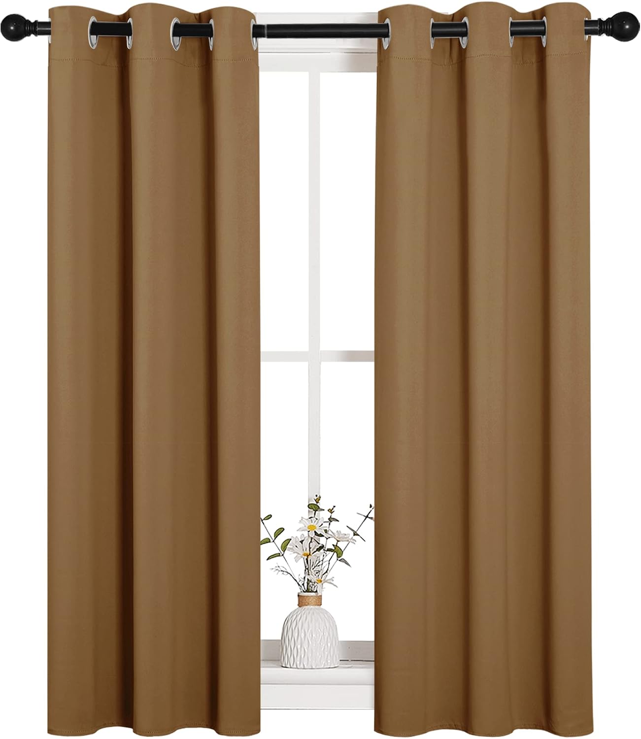 NICETOWN Sleek Blackout Curtains 45 inches Length for Small Windows, Noise Reducing and Block Draft Panels for Door Doorway Laundry…