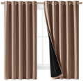 Nicetown Total Blackout Panels for Nursery, Super Soft, Heavy Duty and Thick Window Treatment Curtains 63 inches Long with Black Lined for…