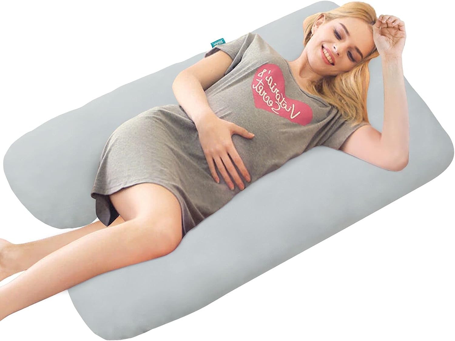 Pregnancy Pillow Cover U-Shaped 100% Cotton (ONLY Pillowcase), Super Soft Replacement Cover Fits Most 55/57 Inch Maternity Pillow, Full…
