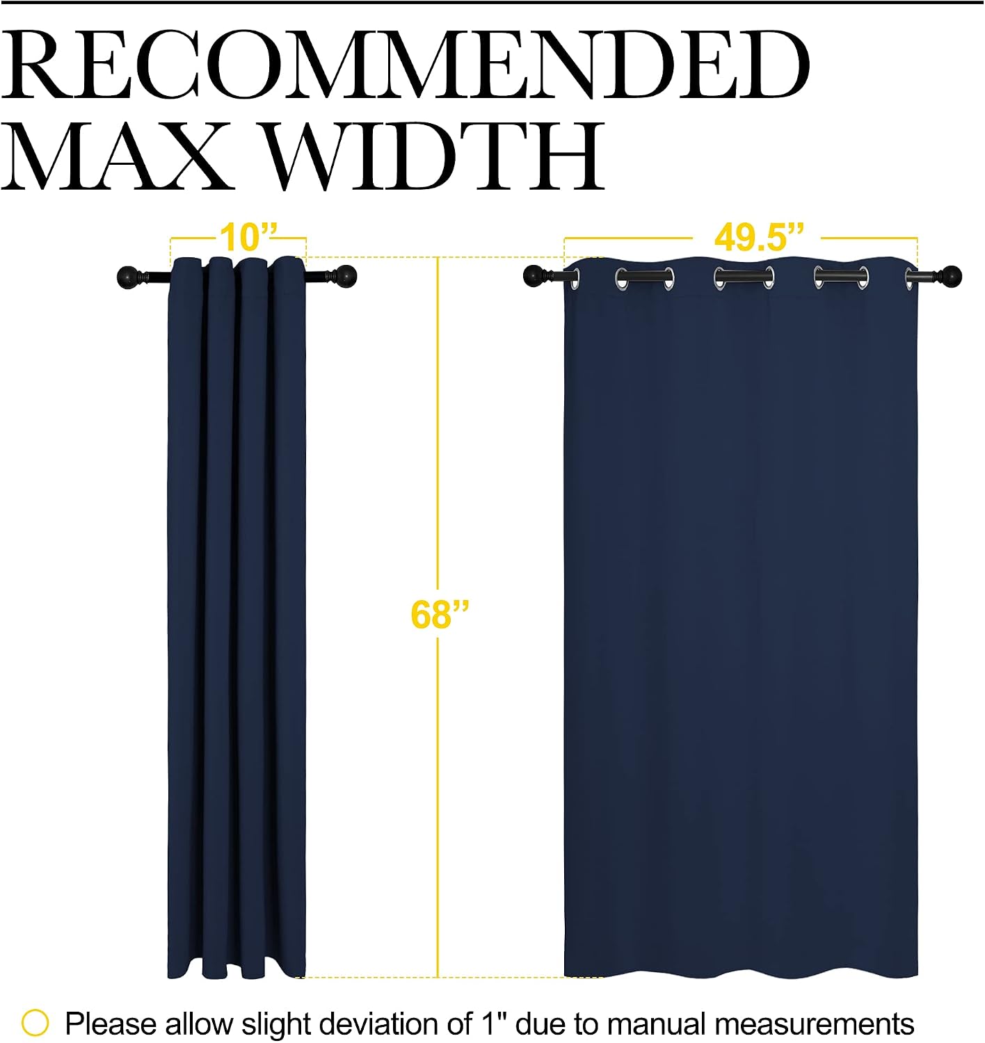 NICETOWN Blackout Draperies Curtains, All Season Thermal Insulated Solid Grommet Top Blackout Curtains/Drapes for Kid's Room (Navy, 1…