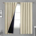 BGment Beige Full Blackout Curtains with Thermal Insulation Liner Curtains 72 Inches Long, Rod Pocket and Back Tab Double Layer Room…