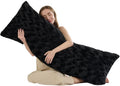 HKMR Fluffy Faux Rabbit Fur Body Pillow, Memory Foam Pregnancy Pillow for Side Sleep Body Pillow,20x54 Long Pillow for Adults-Black 2…