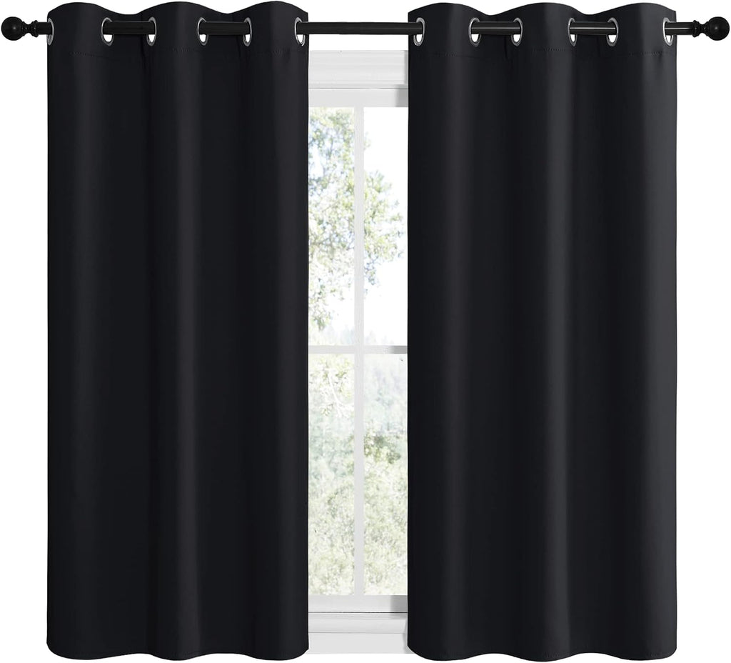 NICETOWN Blackout Draperies Window Curtain Panels, Autumn/Winter Thermal Insulated Solid Grommet Blackout Curtains/Drapes for Cafe (Set…