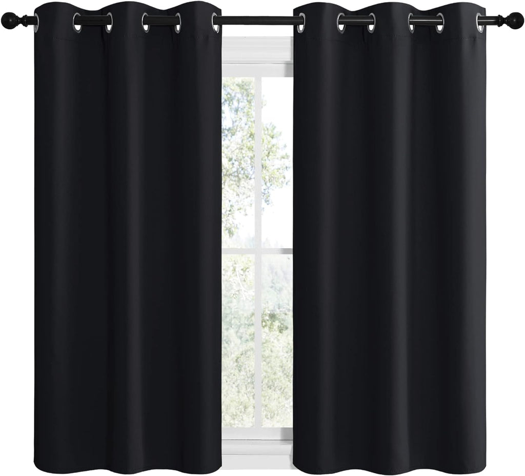 NICETOWN Blackout Draperies Window Curtain Panels, Autumn/Winter Thermal Insulated Solid Grommet Blackout Curtains/Drapes for Cafe (Set…
