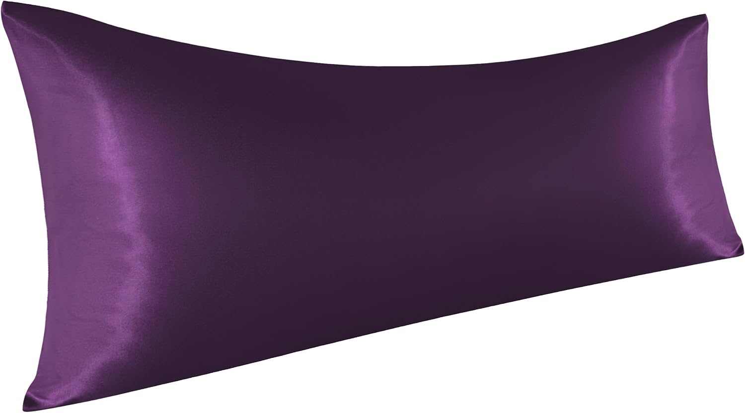 Ntbay Satin Body Pillowcase for Hair and Skin, Luxurious and Silky Pillow case with Envelope Closure, 20x54 Inches, Eggplant Purple 54 Inch…