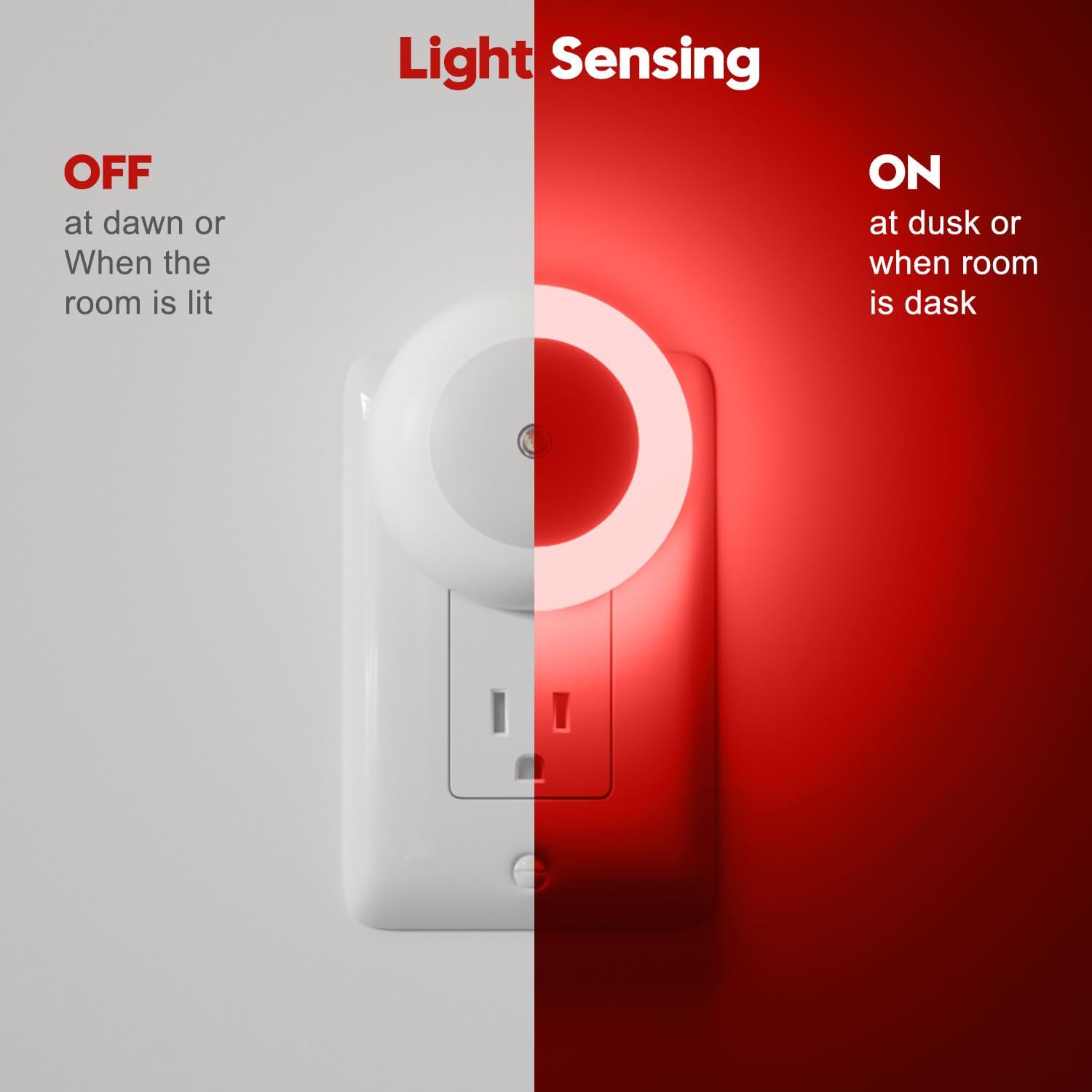 fesnne Night Light, Night Lights Plug into Wall, Dusk to Dawn Sensor, Red Led Night Light 0.5W, 2 Pack Nightlight for Adults, Bedroom…