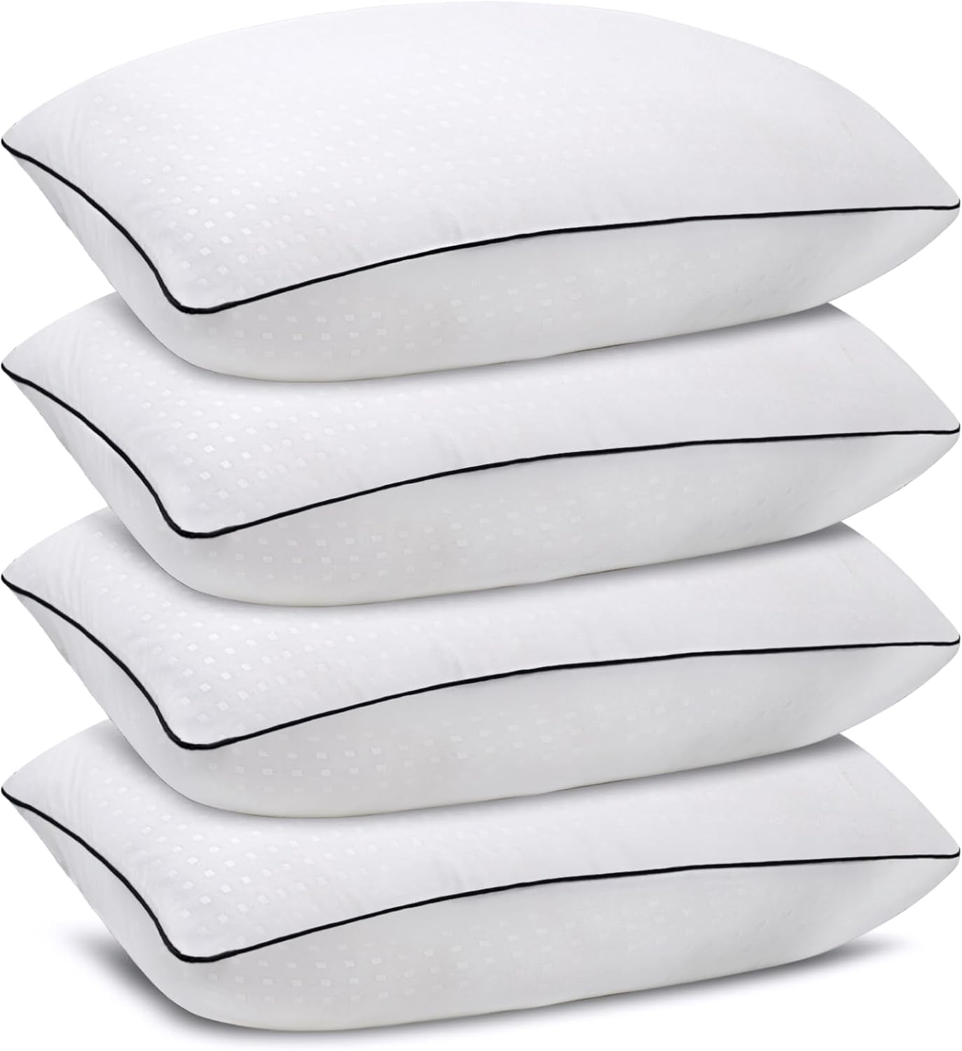 Higoom Queen Size Bed Pillows for Sleeping 4 Pack, Luxury Hotel Pillows, Comfortable and Supportive, Machine Washable, Suitable for Stomach, Bac…
