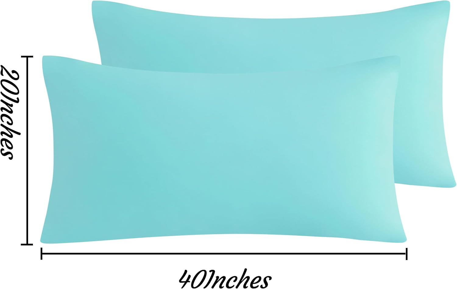 Ntbay King Pillow Cases Set of 2, 2 Pack Brushed Microfiber 20x40 Pillow Cases, Soft, Wrinkle, Fade, Stain Resistant Aqua Pillow Cases with…