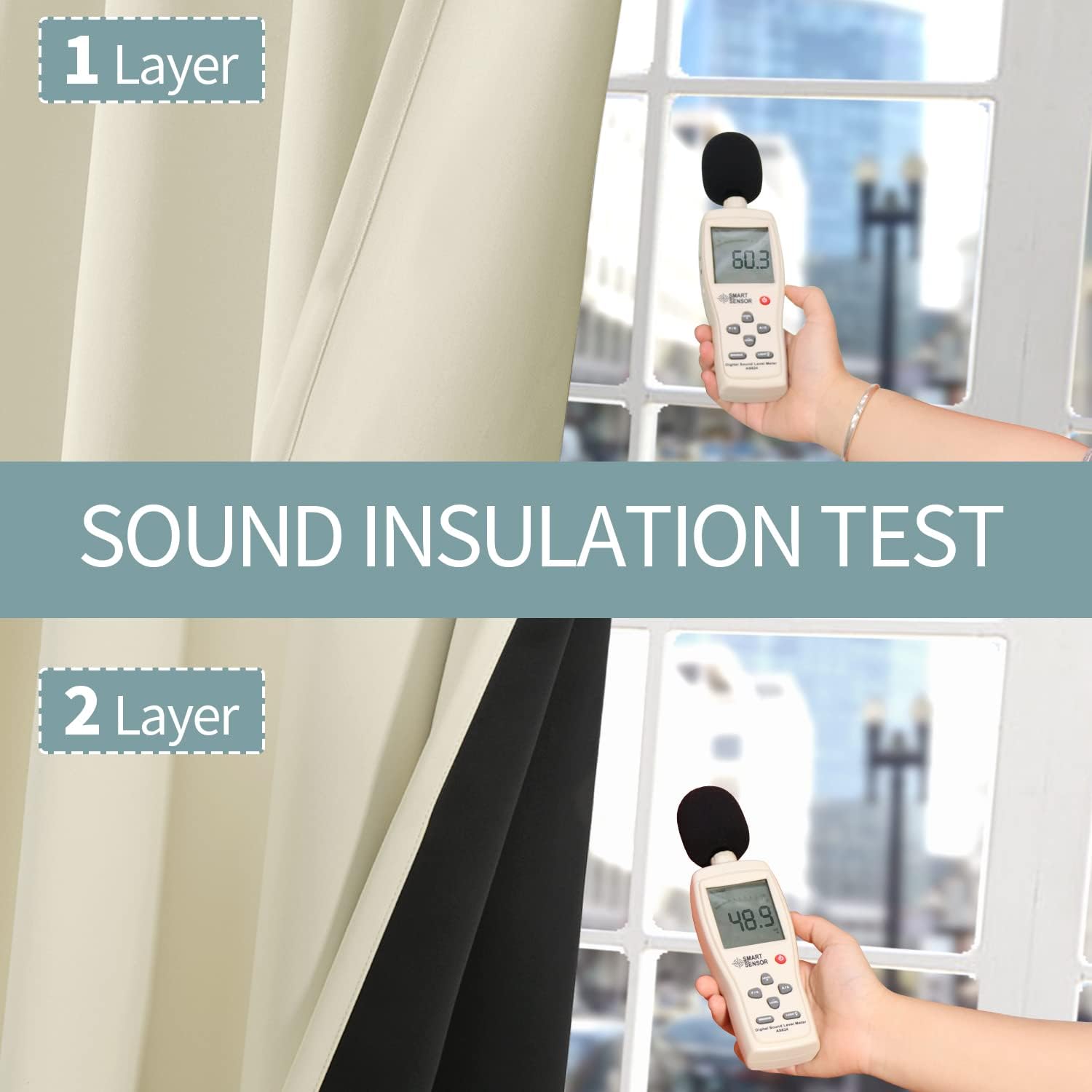 BGment Cream 100% Blackout Curtains for Living Room 84 Inch Length 2 Panels, Thermal Insulated Full Light Blocking Grommet Soundproof Windo…