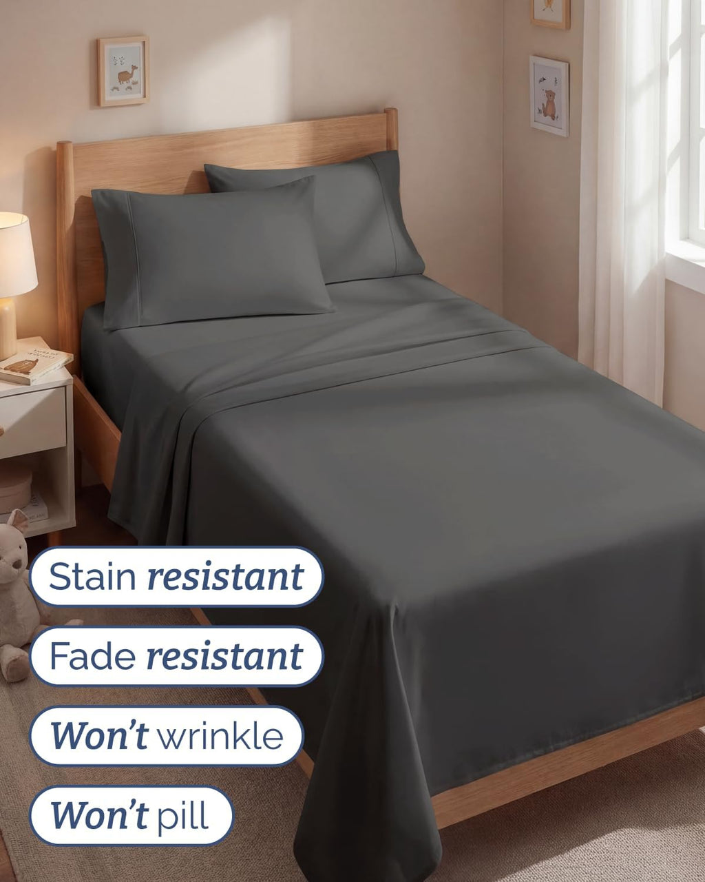 Twin 4 Piece Sheet Set - Comfy, Breathable & Cooling - Hotel Luxury Bedding for Women, Men, Kids, Teens and Children - 1 Flat & 1 Fitted…