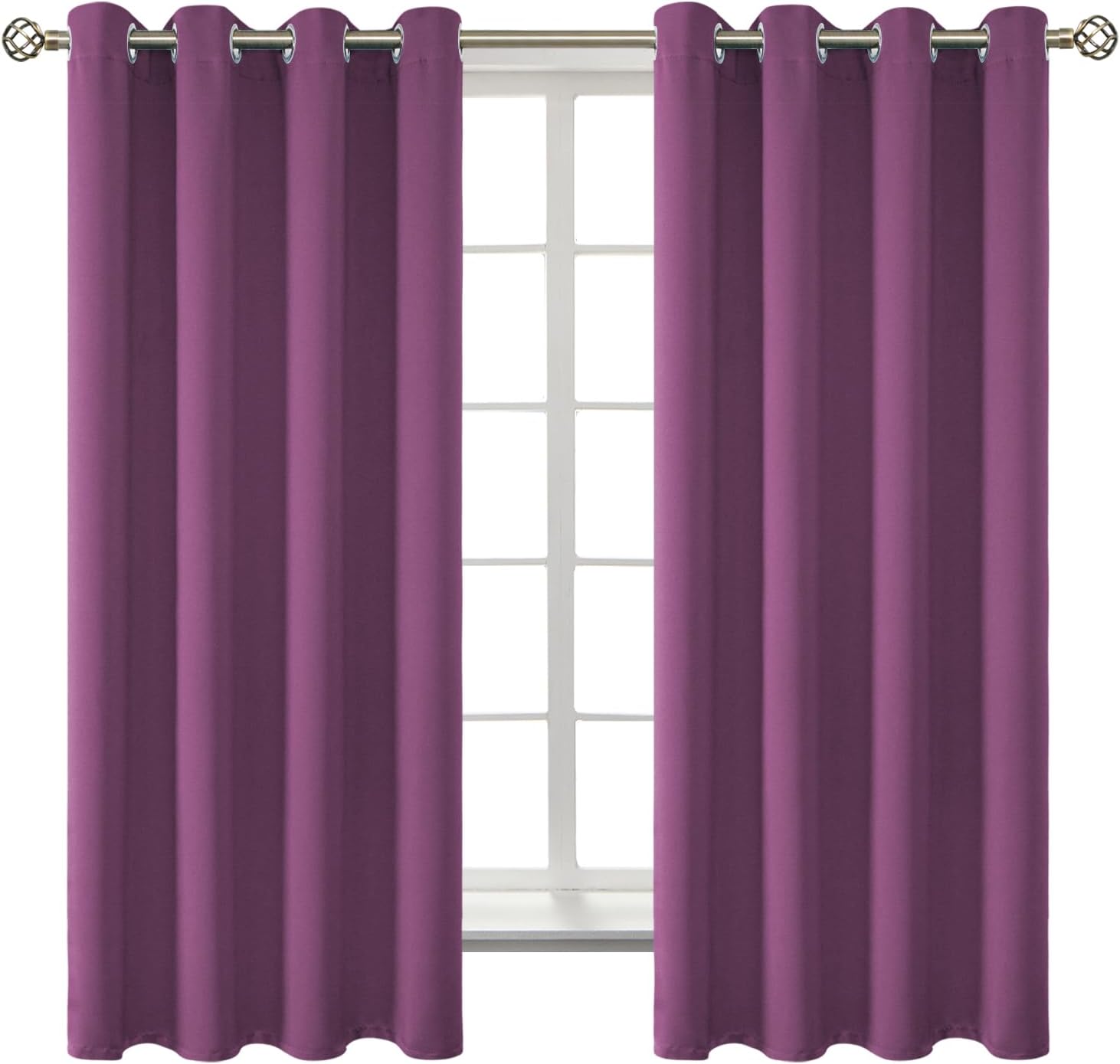 BGment Room Darkening Curtains 63 Inches Long - Grommet Thermal Insulated Drapes Window Treatment Curtains for Bedroom, 2 Panels, 52 x 63 I…